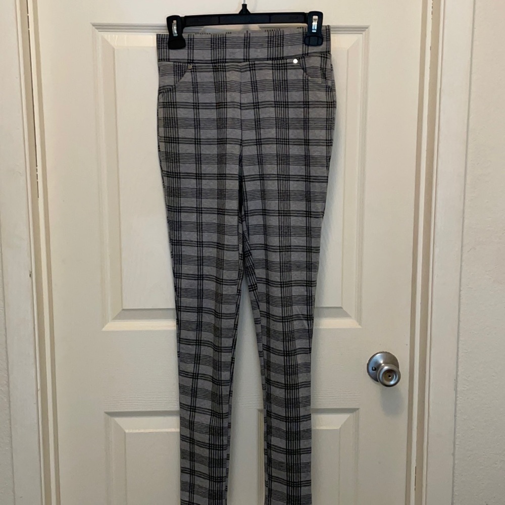 Plaid Grey Stretch Pants